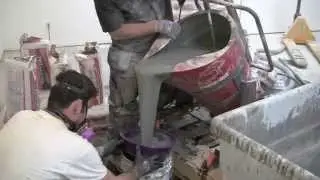 CSU PORTAMIX HIPPO Mixing 5 Bags of TRU Self-Leveling Flooring Compound