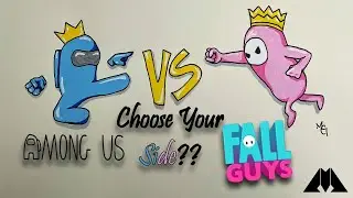 Among Us vs Fall Guys Drawing!! Pick Your Side