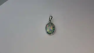 Opal set in 18k white gold pendant #opal #bespokedesign #birthstones #pendant #gemstone #october