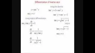 Differentiation of inverse secx (sec-1(x))