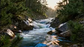 LIVE: Serene River & Forest Ambiance | Relaxation, Sleep & Focus | White Noise Room 4K