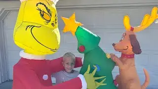 Grinch Christmas Tree animated inflatable #affiliatelink #lowespartner #lowesfinds #grinch #lowes