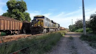 MRS - ES44ACi + AC44i trem de Minério vazio passando em Seropédica - RJ.