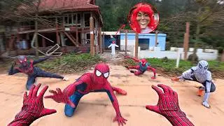 6 Spider-Man Faces All Smiling Woman Dancing in an Abandoned Zone | POV Chase