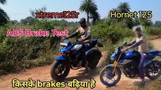 Hero xtreme 125R vs Honda cb 125 Hornet ABS Brake Test // braking comparison 125cc bike