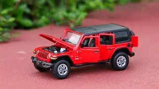 Open the Box diecast scale model Jeep Wrangler 1:32scale.