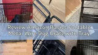 Review Amazon Basics Foldable Metal Wire Dog Crate with Tray, Single Door, 48 Inch