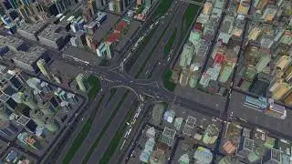 Heavily Utilized Single Point Urban Interchange Timelapse - Cities: Skylines
