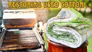 How Old Ginning Machine Works Process of Restoring Used Cotton with Antique Machine that Still Exist