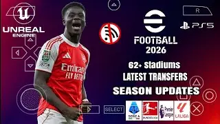 eFootball PES 2026 PPSSPP🔥 Update Face, Full Transfer, New Season - Camera 4K Graphics!