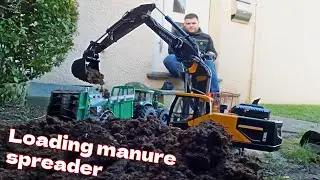 COMPLETE manure spreader loading process RC Tractor, RC Farming 2025