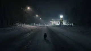 Lonely Winter Road at Night ❄️ Deep Ambient Music for Calm, Reflection & Sleep 1 Hour