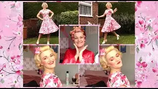 GRWM: Spring Vintage Fair! 1950s Makeup & Bumper Bangs Tutorial, Outfit of the Day! [CC]