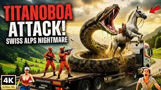 Brave Heroes Save Helpless Horse from Giant Python Deadly Coils