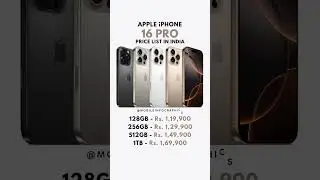 Apple iPhone 16 Pro Price List in India 🇮🇳