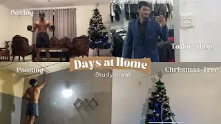 ගෙදර ආවට නිදහසක් නෑ 😅| ගෙදරම  paint කරා🖌️ |  Venue hunting 🏦 #vlog #sinhala #vacation #boxing