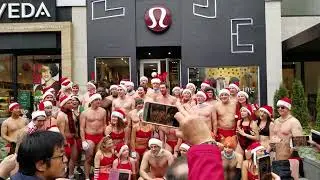 NAKED SPEEDO RUN FOR CHARITY AT YORKVILLE, TORONTO, ONTARIO, CANADA 🇨🇦