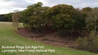 Drone footage of Buckland Rings Iron Age hill fort