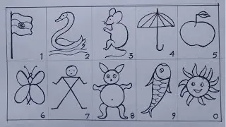How to draw something out of numbers 0 to 9 # Drawing using numbers # Number drawing for kids