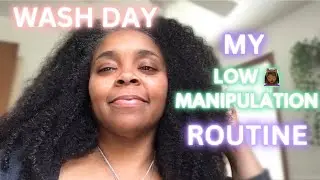 LOW Manipulation Deep Conditioning, Steam Treatment, Shampoo, & Detangle Wash Day Routine!