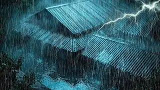 Strong Stormy Night with Heavy Rain and Thunder on Tin Roof | Thunderstorm Sounds for Sleeping
