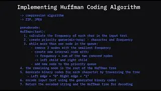 Pseudocode: Implementing Huffman Coding Algorithm | DSA #35