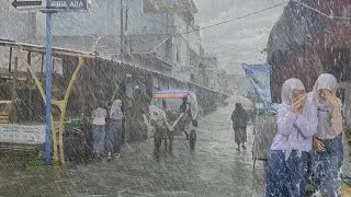 RAIN HITS ASIA!  THE MOST EXTREME MONSTER HURRICANE HIT VILLAGE LIFE IN ASIA 🥶