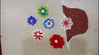 🌿फुलांची रांगोळी🌿 #youtubevideo #videos #youtube #newvideo #indianart #rangoli #newrangoli #diy #yt 
