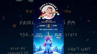 Baby birthday video invitation for whatsapp #birthdayparty #birthdayinvite