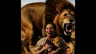 Giant Lion Gets Mad!  #prehistoriclife #humanhistory #earlyhumans #lion #fear #history #wildlife