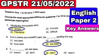 GPSTR English Key Answers