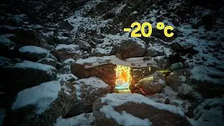 Alone at -20&deg;C ❄️ Extreme Cold Survival in a Stone Shelter