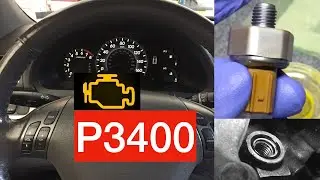 Замена датчика давления масла Honda V6 (код P3400)