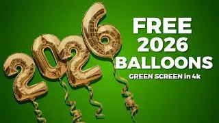 🎈 2026 Gold Balloons Green Screen | Free 4K Animation | Green Screen