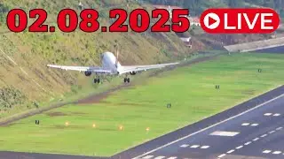 LIVE BIG WINDY Action at Madeira Island Airport 02.08.2025