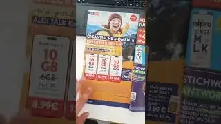 SIM Card only at 2.99 Euro  in Germany with 10 Gb net by Aldi Super Market 👍#aldi #best #simcard