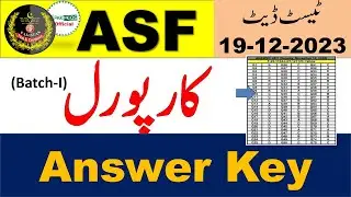Today ASF Corporal Paper 19/12/2023 Answer key