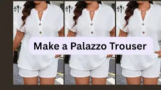 How to Sew a Stylish Button-Down Top with Long Palazzo Trousers | Easy Two-Piece Set Tutorial