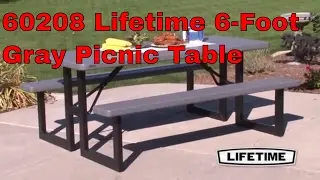 60208 6-Foot Craftsman Folding Picnic Table (gray) Demo