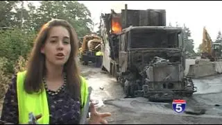 FedEx truck catches fire on the I-5 - Aug 28th, 2014