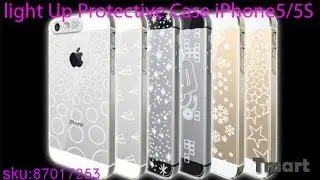 Light Up Protective Case with Golden Star Pattern for iPhone 5/5S