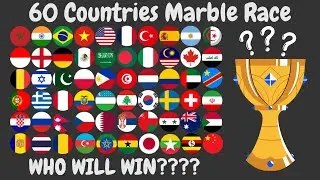 60 Countries Elimination Marble Race in Algodoo #13