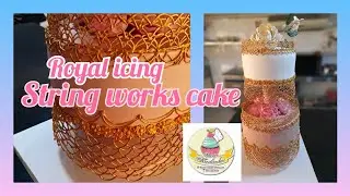 royal icing string works cake