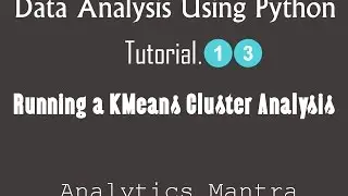 Running a KMeans Cluster Analysis