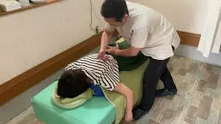 【伏臥位　全身施術】　うつ伏せでの全身の施術の流れ