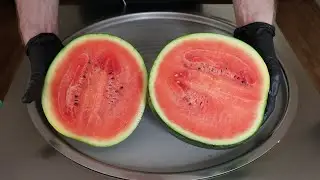 Ice cream with pieces of watermelon and banana/Ice cream with watermelon/ASMR