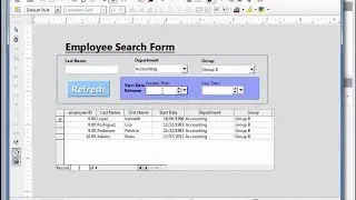LibreOffice Base (57) Employee Search Form pt2
