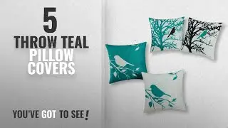 Top 10 Throw Teal Pillow Covers [2018 ]: Set of 4, CaliTime Soft Canvas Throw Pillow Covers Cases