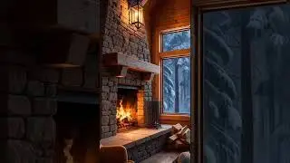 Blizzard Outside, Warmth Inside ❄️ | Cozy Winter Cabin Fireplace #relax #asmr  #ambience  #fireplace