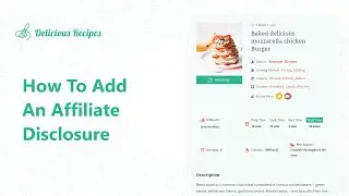 How To Add An Affiliate Disclosure | Delicious Recipes Pro Plugin
